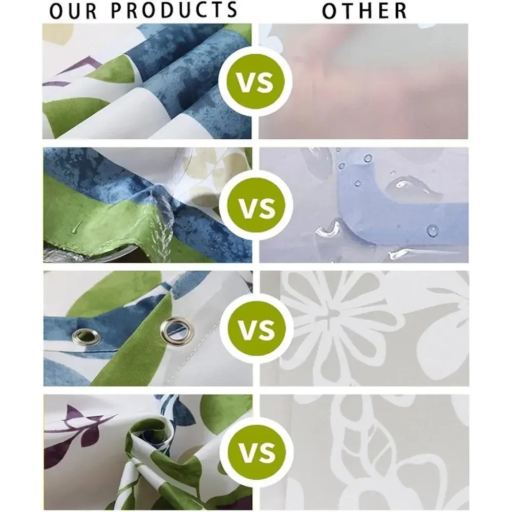Coastal Shower Curtain for Bathroom Underwater World Marine Life Print Bath...